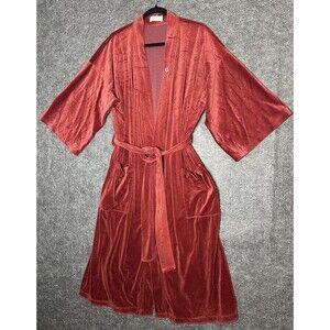 Vintage Christian Dior Monsieur Burgundy Velour Robe With Belt One Size